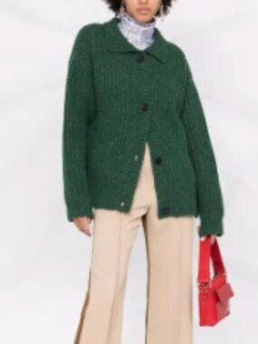 Marni Collared Ribbed Caridgan - Size 38